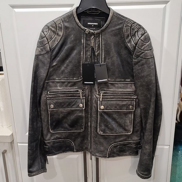 Dsquared2 Leather Biker Jacket - Picture 1 of 9